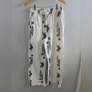 Circle of Trust White and Green Celia Pants Vintage Aztec Size Medium